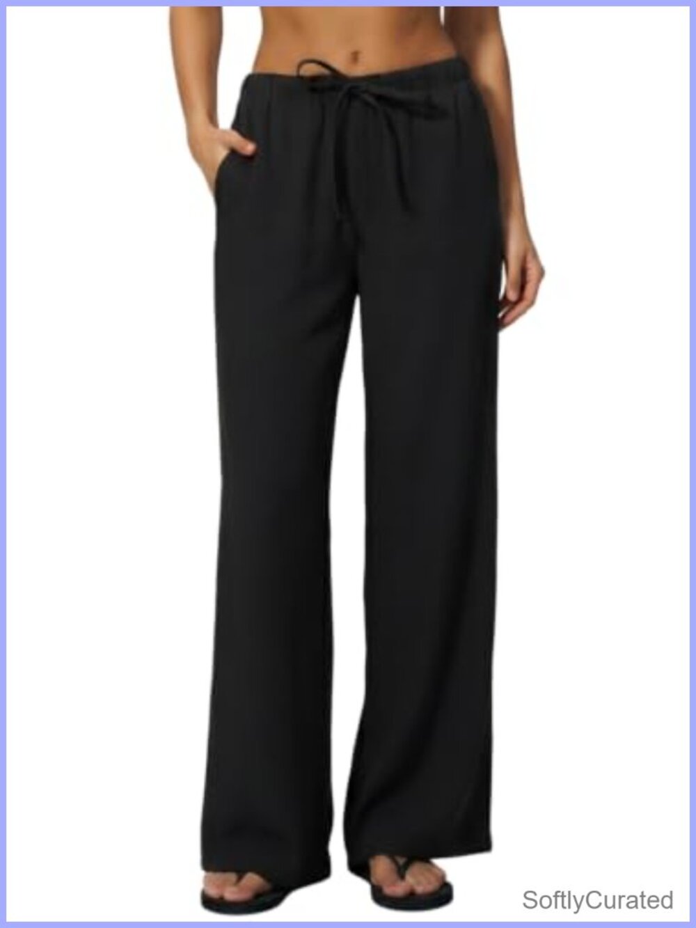 Wide Leg Palazzo Pants Wrinkle Resistant Flowy Drape Trousers